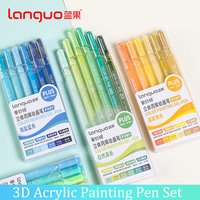 LANGUO 6 Colors Glitter Effects Gel Pen1.0mm Large Capacity Writing Pen Painting Drawing Office School Supplies Stationery
