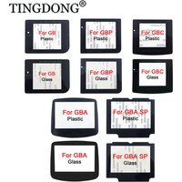 10 models Plastic Glass Screen Lens For Gameboy For GB GBA SP GBC GBP Lens Protector W/ Adhensive replacement repair parts
