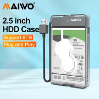 MAIWO Type C USB 3.0 External Hard Drive Enclosure for 2.5 Inch 5Gbps SATA HDD and SSD Hard Disk Case Tool-Free Support UASP