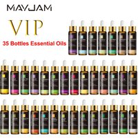MAYJAM 10ml with Dropper 35 Flavor Essential Oils Vanilla Grapefruit Frankincense Jasmine Oil For Homemade Candle Bath Ball