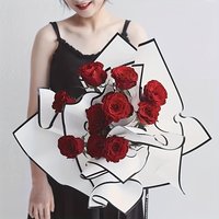 10Pcs Waterproof Black And White Noble Gift Flower Wrapping Paper