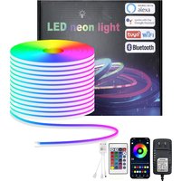 5-30M RGB LED Flexible Lighting String Lights with Smart App Remote Control for Home Decoration,Waterproof Neon Light Strip 24V
