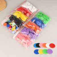 100Pcs 25MM Round Count Chip Multicolor Poker Chips for Bingo Board Game Card Family Game Markers Counting Teaching Chips Props