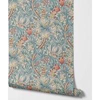 William Morris Golden Lily Wallpaper,Vintage Floral And Leaf Wall Paper For Home Decor,Self-adhesive Or Tradition Un-paste Mural