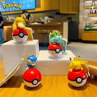 Authentic Pok é mon Luminous Elf Ball Pikachu PSYDUCK BULBASAUR PIPLUP Doll Handmade Pendant Children's Gift Birthday Toy