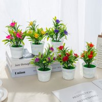 Artificial Flower Bonsai Outdoor Garden Diy Home Room Gift Prop Table Decoration Ornamental Windowsill Mini Potted Wedding Bride