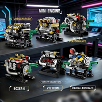 DIY MOC V8 V10 V12 Sports Car Engine Motor Building Blocks Mechanical Model Puzzle Educational Bricks Toys Gift for Boys Adults