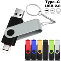 2 in 1 TYPE-C for Mobile Phone USB Flash Drive 128GB Blue Rotatable Memory stick 64GB Green Pen Drive 32gb Black Real Capacity