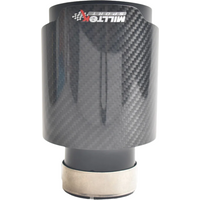 MILLETEK SPORT Carbon Fibre Exhaust Tip Universal Fit for Cars & SUVs Polished Finish 304 Stainless Steel Inner CE Compliant image 3