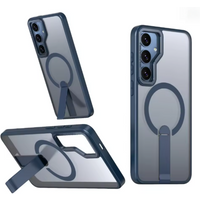 Luxury For Magsafe Wireless Magnetic Charging Stand Case For Samsung S26 S25 S24 S23 Ultra Plus S24 FE Edge Holder Clear Cover