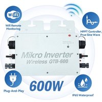 600W Micro Grid Tie Inverter with WiFi, for 2x300W Solar Panels, Roof Photovoltaic System
