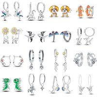 Orstarry 925 Sterling Silver Earrings Women Jewelry Cats Dogs Animals Hoop Ear Studs Sparkling Earring Wedding Gift Anniversary