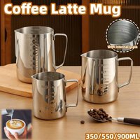 Stainless Steel Milk Frother Jug Coffee Milk Frothing Jug Latte Pitcher Measurement Jug Espresso Barista Tool Coffee Accessories