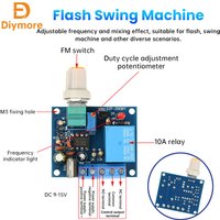 10A Adjustable Frequency Switch Relay Module High Current Strobe Controller For Motor Forward Reverse and Flasher Applications