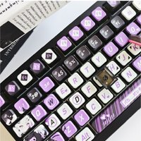 Black Purple little devil keycaps hot sublimation wooting personalized keycaps DIY adaptation step from 68 87keys 108 keys
