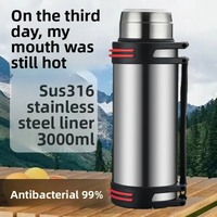 Large-capacity stainless steel 316 insulated cup, portable travel water bottle, car tea infuser, shoulder-type insulated cup