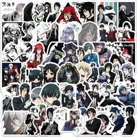 50pcs Cartoon Black Butler Anime Stickers Decals DIY Laptop Fridge Phone Skateboard Car Cool Waterproof Sticker Kids Toys