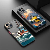 Case for iPhone 17 Pro Max Air 16 Plus 7 8 SE 14 12 15 13 Mini XS XR 11 17e Funda Back Phone Cover Sailing Fishing Trip