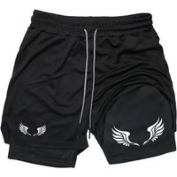 Performance Men's 2-in-1 Short Quick Dry Casual Double Layer Gym Workout Running Fashion Athletic Fitness Comfortable Elastic
