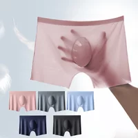 Mens Ice Silk Boxer Shorts Seamless Ultra Thin Quick Dry Breathable Anti Chafing Stretch Briefs Cooling Fit Soft Lightweight Set