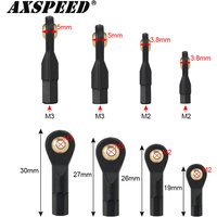 AXSPEED 10PCS M2 M3 Plastic Rod End Ball End Ball Joint 19/26/27/30mm for RC Boat Airplane RC Crawler Car Truck Buggy