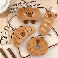 Creative Food Dolphin Pendant Girl Cartoon Doll Pendant Plush Food Toy Doll Bread Capybara Pendant