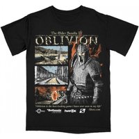 The Elder Scrolls IV Oblivion Officially Inspired Graphic T-Shirt Black Gaming Tee Knight Flames Design Men Women All-Season