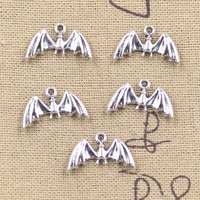 20pcs Charms Halloween Bat 11x19mm Antique Silver Color Pendants DIY Crafts Making Findings Handmade Tibetan Jewelry