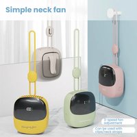 Portable Neck Fan USB Rechargeable Simple Design with Digital Display Small Compact Hanging Fan for On-the-Go Cooling