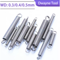 0.3/0.4/0.5mm 304Stainless Steel Tension Spring Corrosion Resistant, Durable-Great Elasticity&Precision for Various Applications