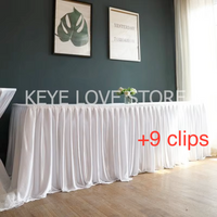 Wedding Party Banquet Birthday Decoration Table Skirt For Table Cloth Table Cover Table Skirting Polyester Pleated Table Skirt