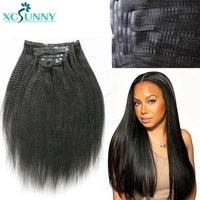 Yaki Straight Seamless PU Clip In Hair Extensions Human Hair Skin Weft Clip In Hair Burmese Classical Weft Clip ins Human Hair