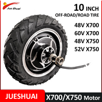 JUESHUAI X700 X750 Electric Scooter 48V 52V 60V Motor Wheel with Tire Gearless BLDC 10inch 80/60-6 Off-Road/Road Tire 135 mm