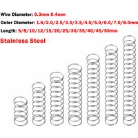 Stainless Steel Micro Small Compression Spring Wire Dia 0.3mm 0.4mm Spiral Return Springs Pressure Spring OD:1.6~8.0mm L:5~50mm