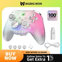 BIGBIGWON Rainbow3 Controllers Bluetooth with 1000mAh Battery Life Wireless Game Gamepads 3.5mm Audio Interface for PC Switch