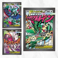 Pokemon Mega Charizard X Rayquaza Mewtwo Y 3pcs EX DIY Cards with Holographic Texture,Premium Anime Collection Card