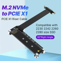 PCI-E 3.0 X1 to M.2 NVMe SSD Riser Card Adapter 10CM Extension Cable M Key NVMe/ NGFF SSD Support Compatible with Desktop PC