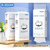 2 Packs/2000 Sheets of Hanging Pull-down Paper, Thickened Pure Virgin Wood Pulp Surface Paper, for Household Toilet Paper