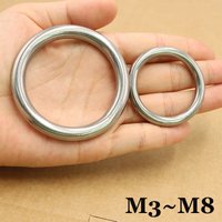 304 Stainless Steel Seamless Circular Round Ring Anti Corrosion Rust Smooth Solid O Ring for Fishing Yoga Hanging Pet Pull Rings
