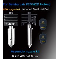 For Bambu P2S H2S H2D Hotend for Bambu Lab Quick Swap Extruder Hardened Steel Print Head P2S Hotend Replacement Nozzle