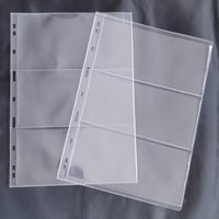 10Pcs Money Banknote Paper Money Album Page Collecting Holder Sleeves 3-slot Loose Leaf Sheet Album Protection Collecting Holder