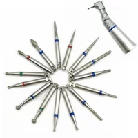 10Pcs Low Speed Dental Diamond Burs For RA 2.35mm Shank Handpiece Polisher Dental RA Diamond Burs