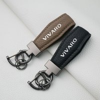 Genuine Leather Lanyard Keychain Men Women Square Car Key Ring Holder for opel Vivaro accessories Anti-loss Litchi key chain