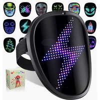 LED Mask with Gesture Sensing Children Electronic Light up Mask for Halloween Party Festival Performance Kids Luminous Mask