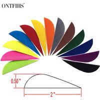 50Pcs 2Inch Feather Arrows Parabolic Turkey Feathers Archery Accessories Fletches Water Drop Fletching For Hunting Shooting