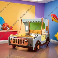 NM Solid wood children's tent bed with guardrail soft bag bedroom cartoon off-road sports car car bed