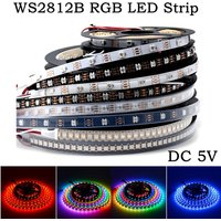 WS2812B 5050 RGBIC 5 V Smart LED-Streifen, individuell adressierbar, IC 30/60/144 Pixel/LEDs/Meter, schwarz/weiß, PCB, IP30/67 wasserdicht
