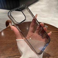 Luxury Transparent Black Clear Case For iPhone 16 15 14 13 12 11 Pro XS Max X XR SE 2 3 7 8 Plus Mini Silicone Soft Ultra Thin