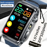 2025 New Health Management Smart Watch Micro Check Blood Fat Custom DIY Dials LED Flashlight 100+ Sports IP68 BT Call Smartwatch