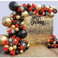 129Pcs Red Black Gold Balloon Garland Arch Kit for Birthday Party Decorations Bridal Shower Wedding Graduation Party Supplies